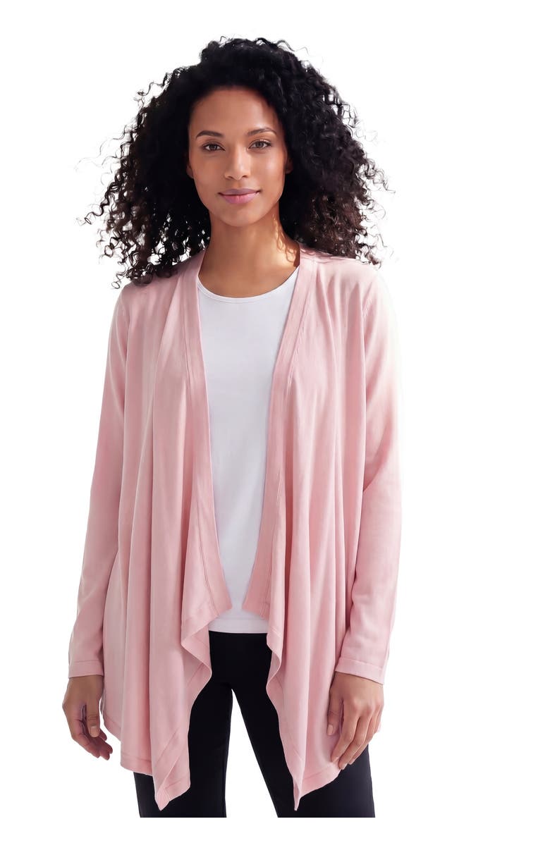 Roaman's Plus Size Lightweight Handkerchief Hem Cardigan Sweater, Main, color, Black