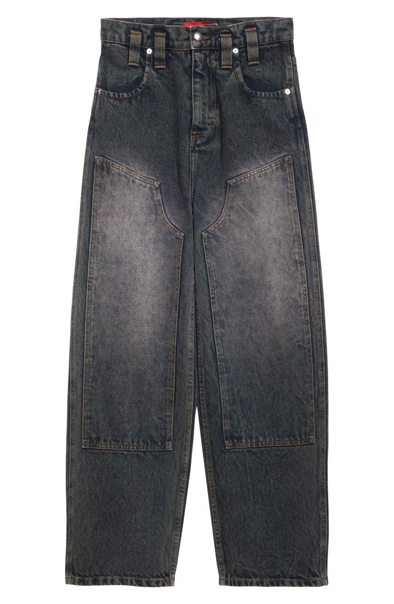 Eckhaus Latta Double Knee Baggy Jeans, Alternate, color, Moon Rock