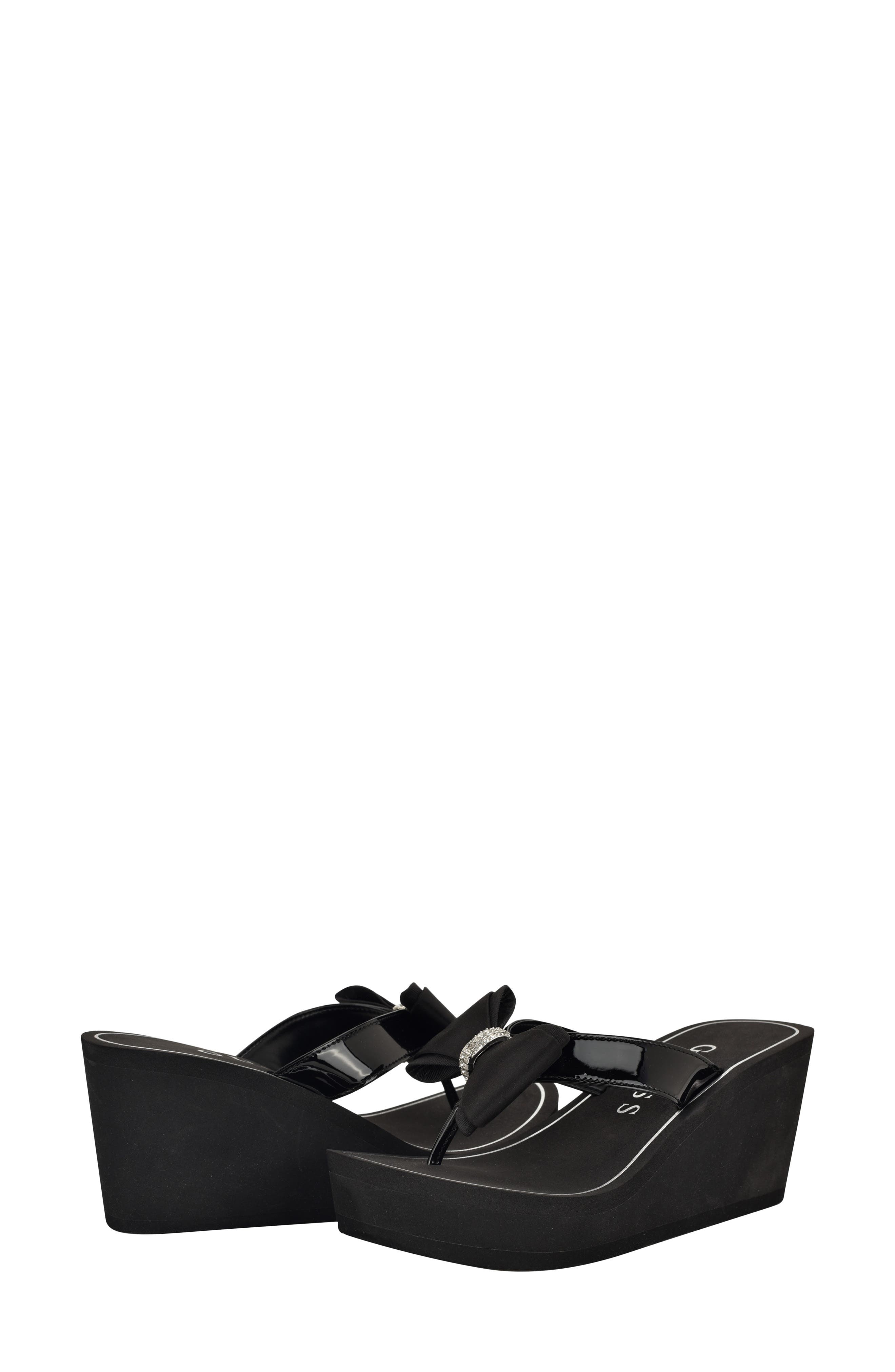 GUESS Stazie Platform Wedge Sandal, Alternate, color, Black