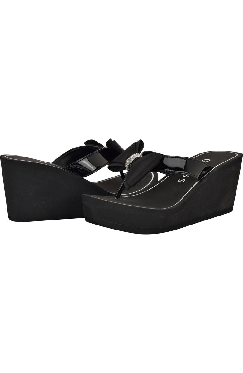 GUESS Stazie Platform Wedge Sandal, Alternate, color, Black