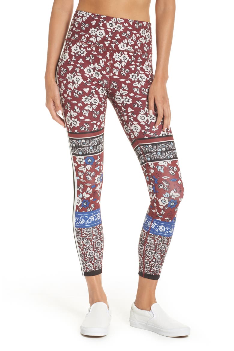 Whimsy Bi Striped Leggings, Main, color, DEEP GARNET