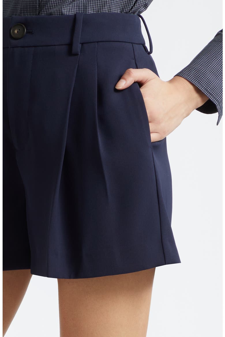 High Waist Crepe Shorts, Alternate, color, TWILIGHT NAVY