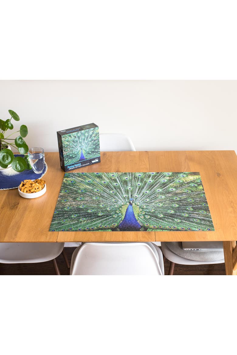 Peacock Plume Wild Zoo Animal 1000 Piece Jigsaw Puzzle, Alternate, color, Green