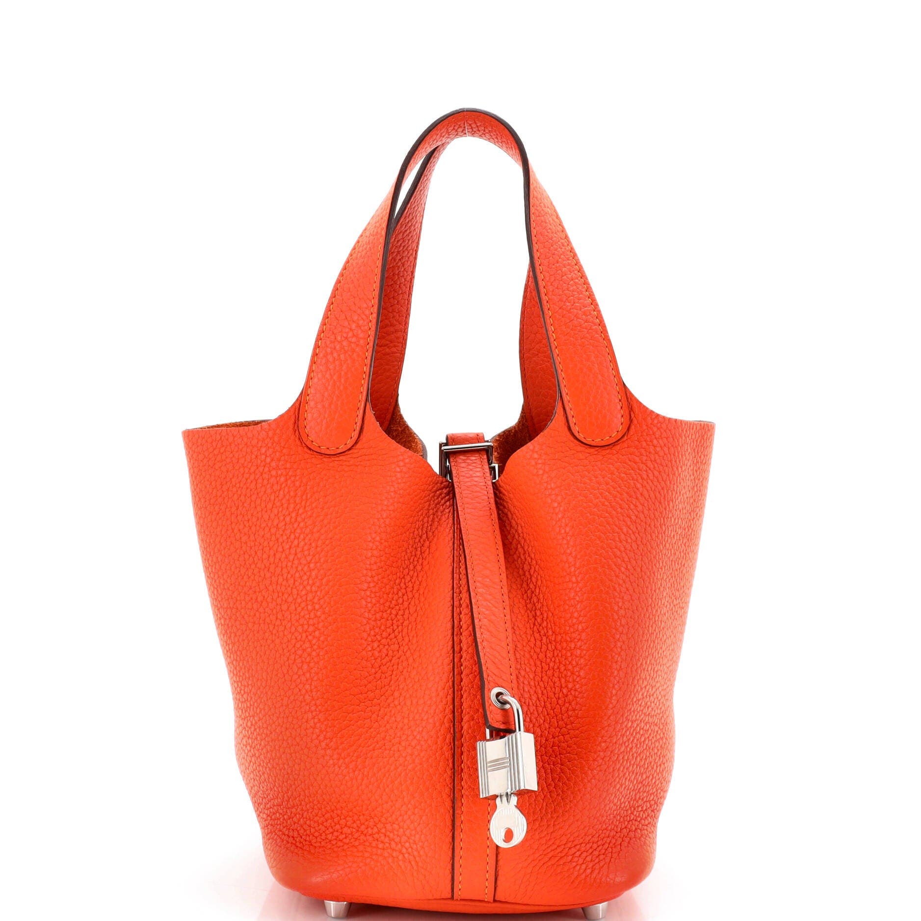 Pre-Owned Hermes Picotin Lock Bag Clemence PM, Main, color, Feu