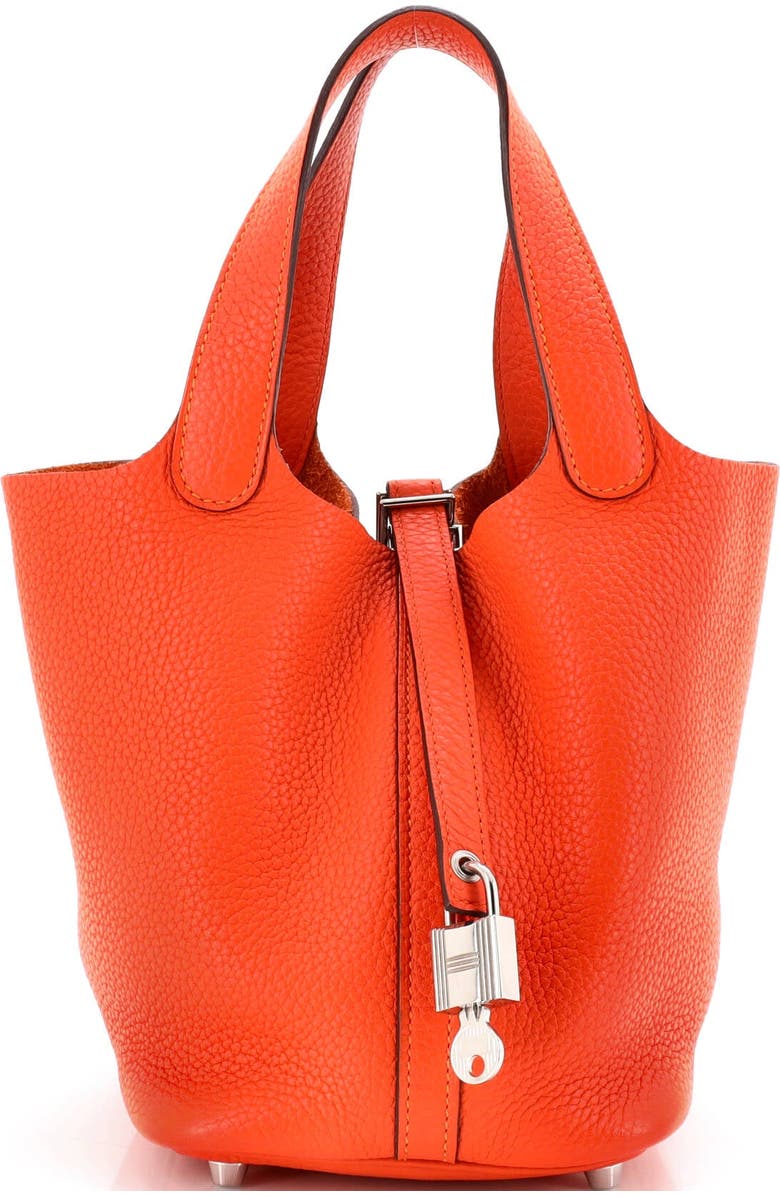 Pre-Owned Hermes Picotin Lock Bag Clemence PM, Main, color, Feu