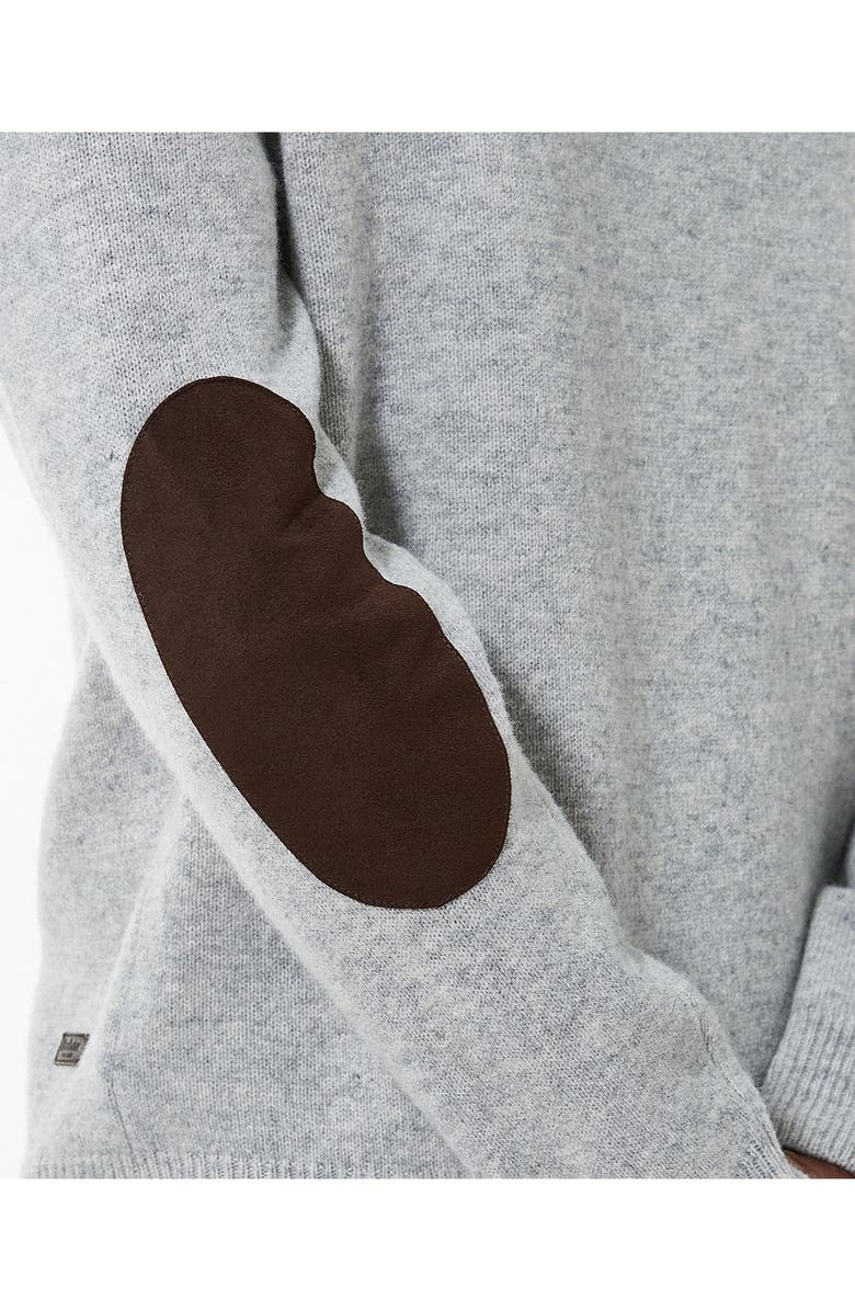 Barbour Essential Patch Wool Crewneck Sweater, Alternate, color, Light Grey Marl