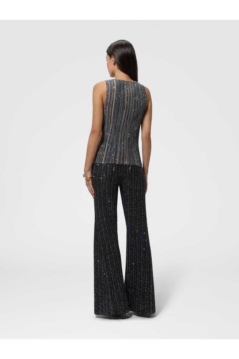 Ribbed Top With Sequins And V-neck, Alternate, color, Black Multicoloured
