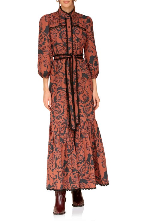 Cotton Poplin Floral Maxi Dress