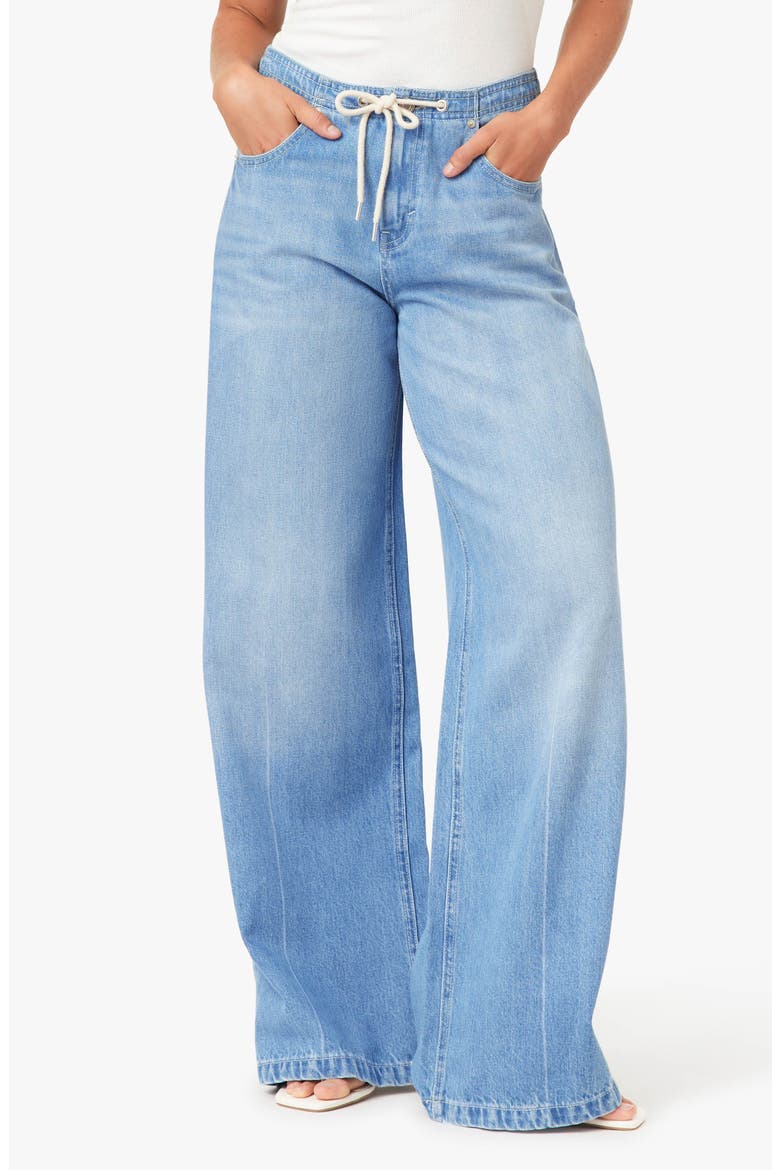 Lia Drawstring Wide Leg Jeans, Main, color, BLUE BELL