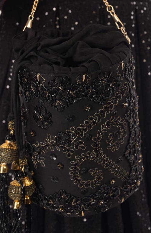 Raas Ravina Embroidered Bucket Bag In Black