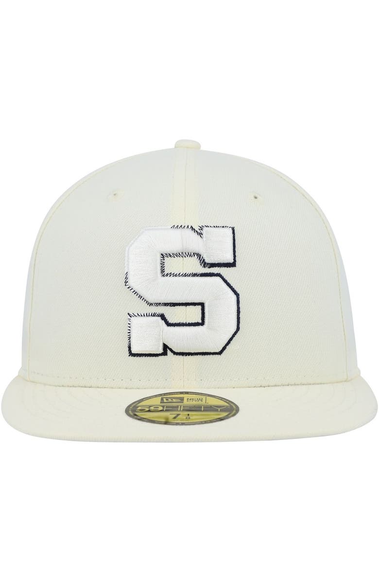 New Era Men's New Era White Penn State Nittany Lions Chrome Color Dim 59FIFTY Fitted Hat, Alternate, color, 