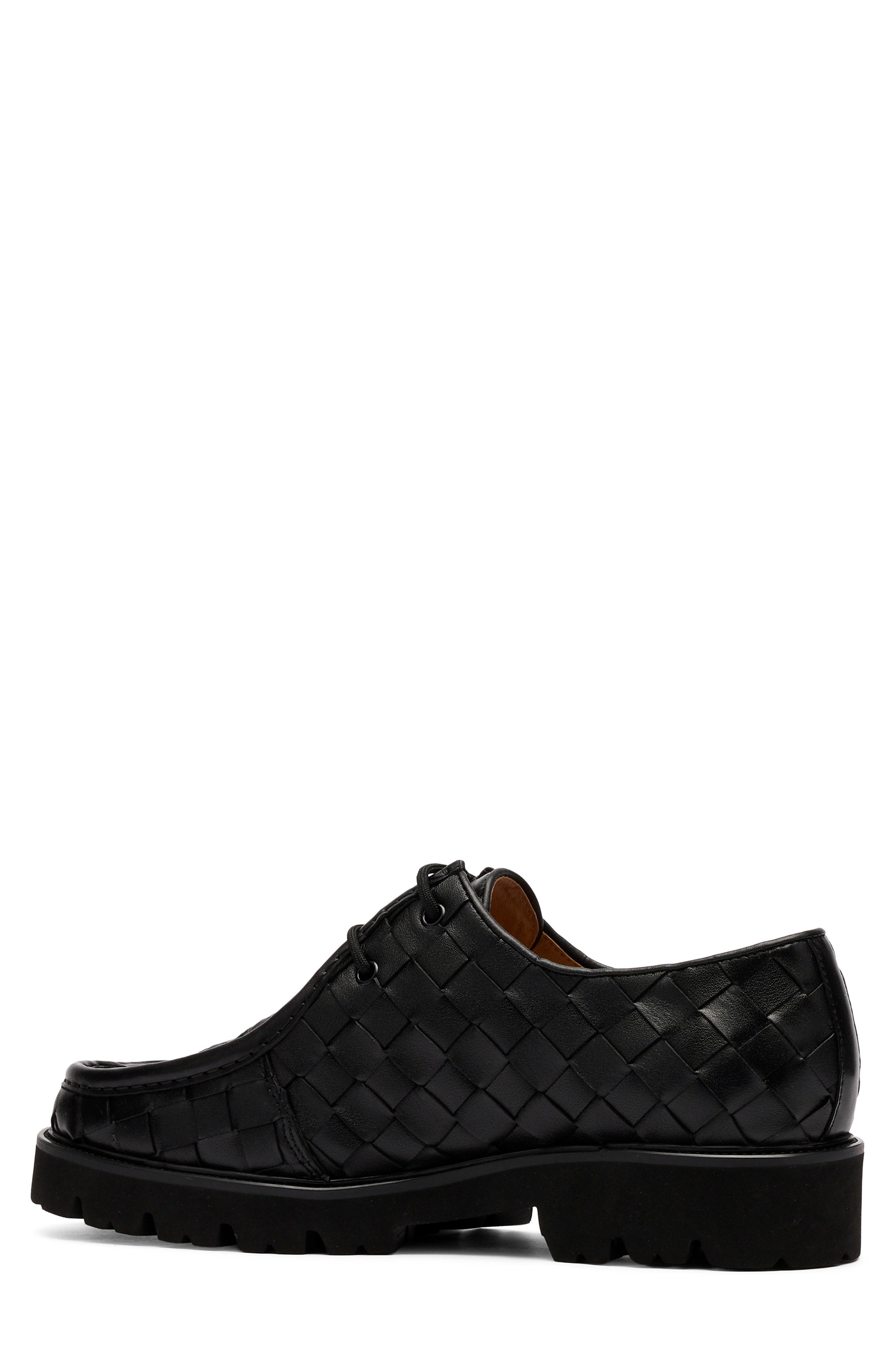 MARC NOLAN Montana Woven Leather Loafer, Alternate, color, Black Woven
