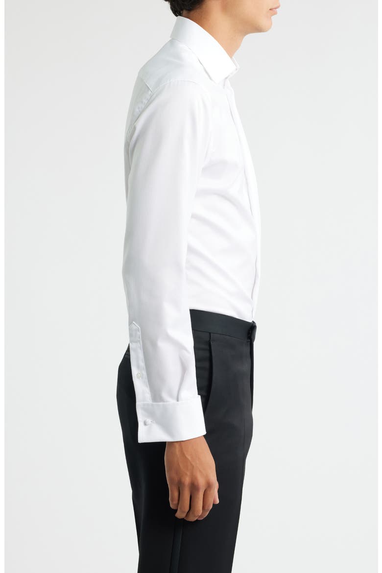Luxury Covered Placket Non-Iron Dress Shirt, Alternate, color, WHITE