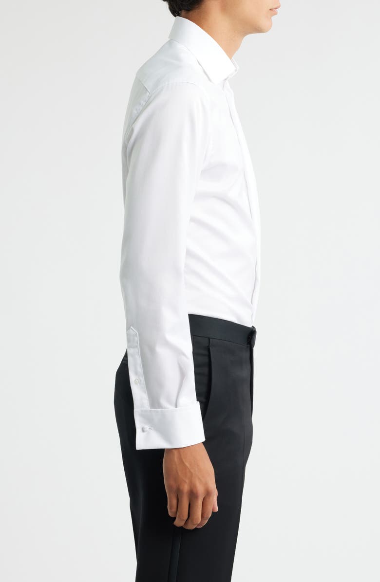 1863 by Eterna Luxury Covered Placket Non-Iron Dress Shirt, Alternate, color, White