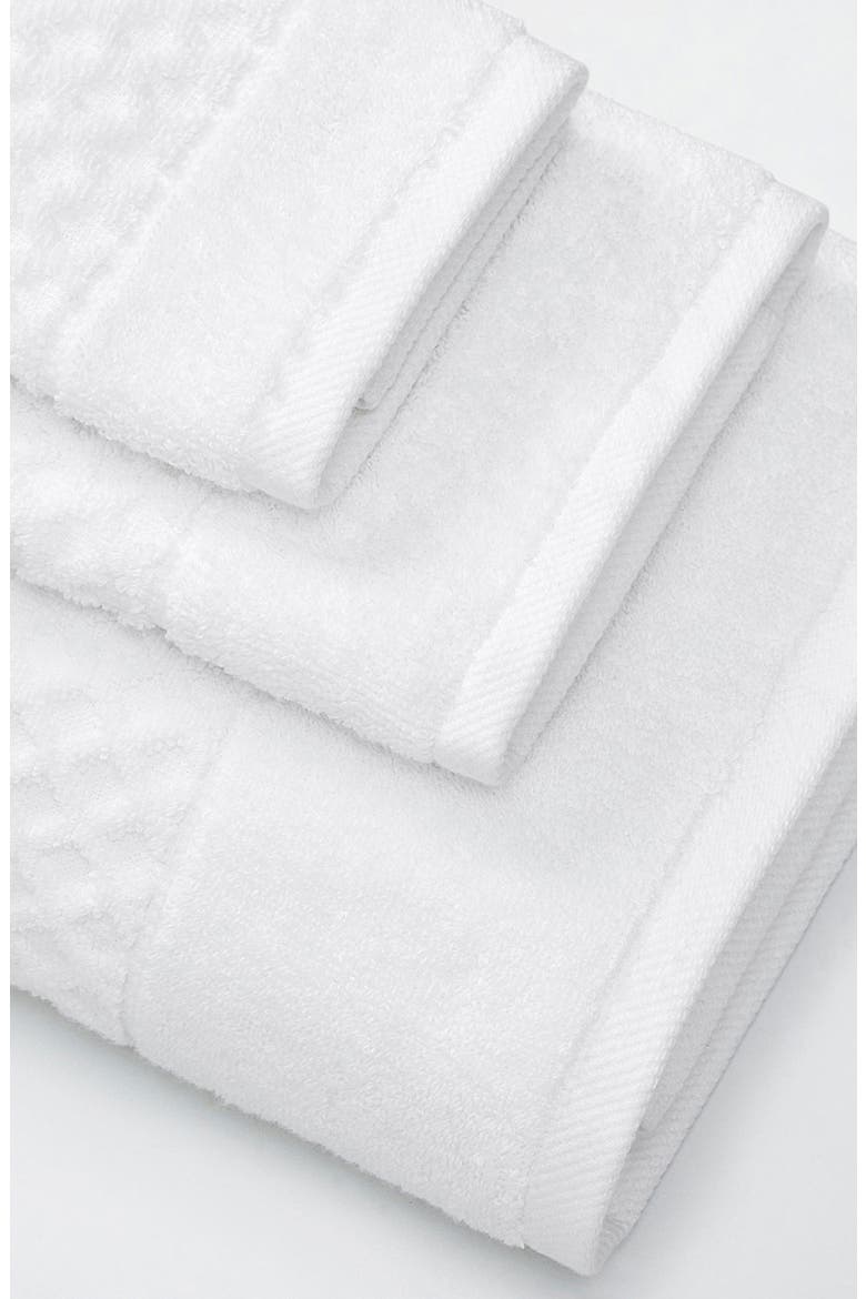 Diamond Waffle Texture 6-Piece Towel Set, Alternate, color, OPTIC WHITE