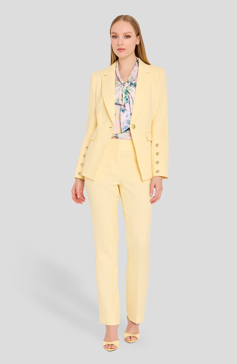 Tahari ASL One-Button Blazer, Alternate, color, Buttercup