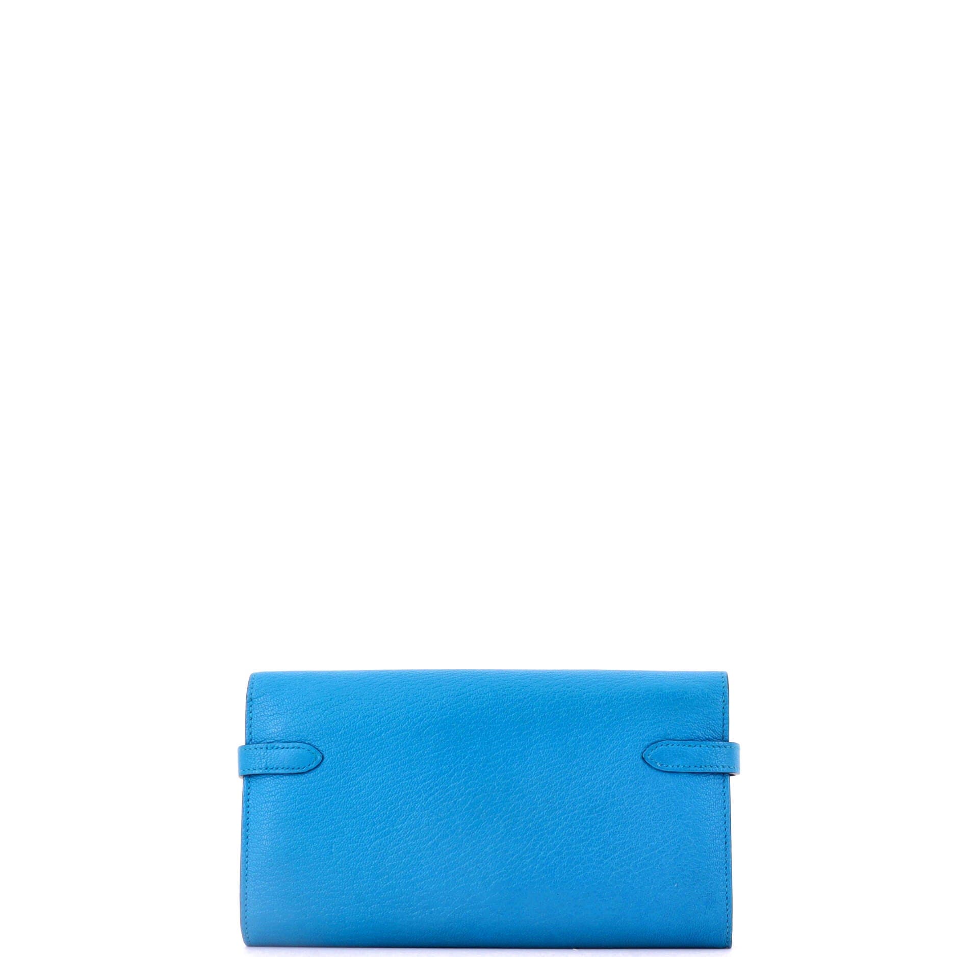 Kelly Wallet Chevre Mysore Long, Alternate, color, Blue