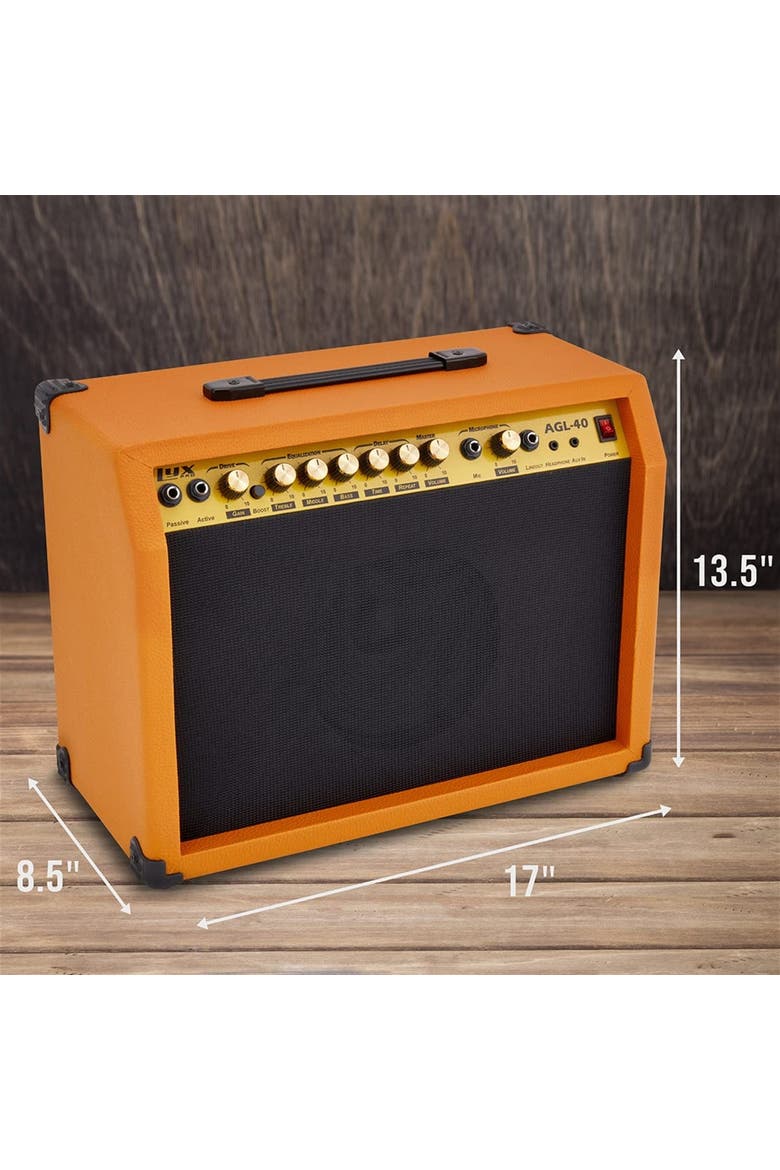 40 Watt Electric Guitar Amplifier with 8, 4-Ohm Speaker, Microphone Inputs & More, Alternate, color, Mahogany