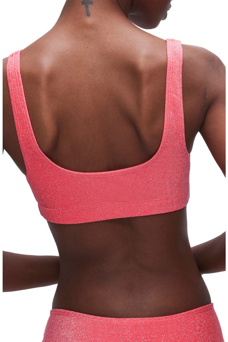 Sparkle Metallic Bikini Top, Alternate, color, FIERY CORAL 002