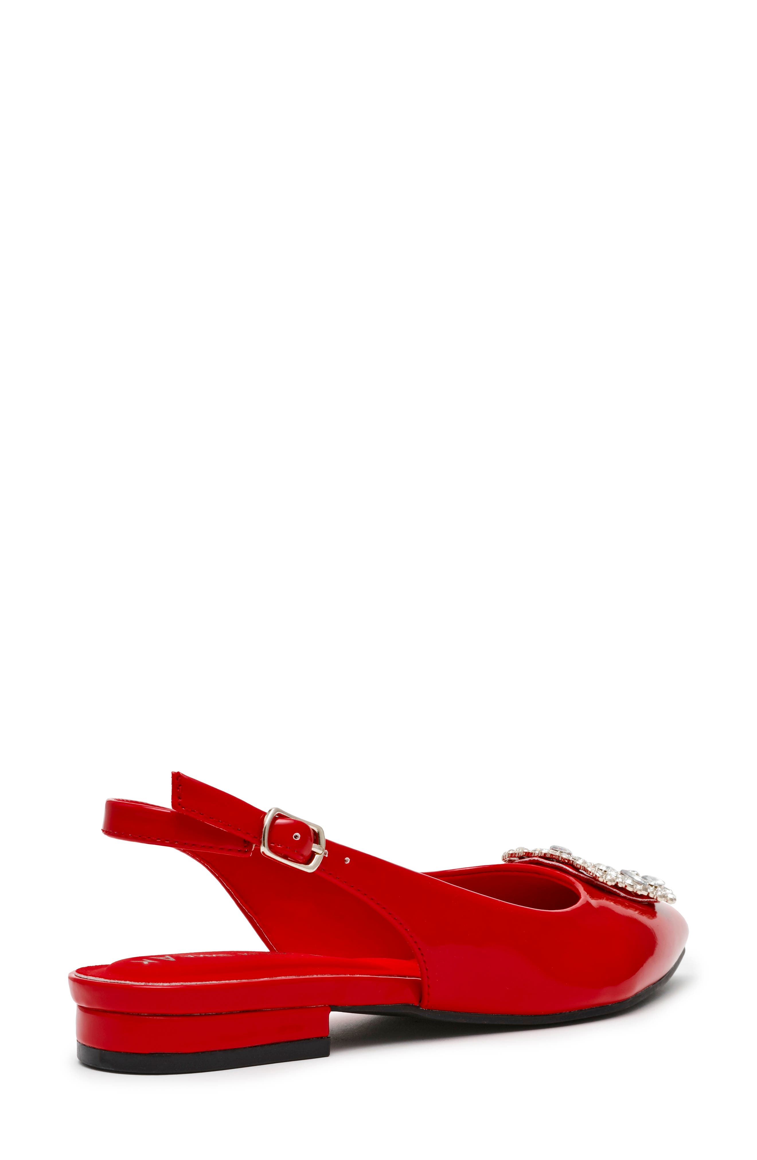 Anne Klein Kith Slingback Flat, Alternate, color, Red Patent