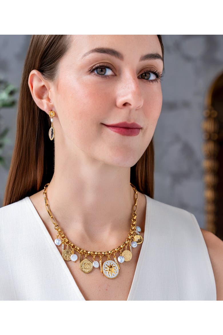 Celestial Charm Necklace, Alternate, color, Gold