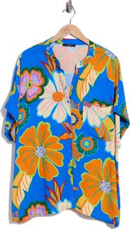 T Tahari Elbow Sleeve Button-Up Shirt