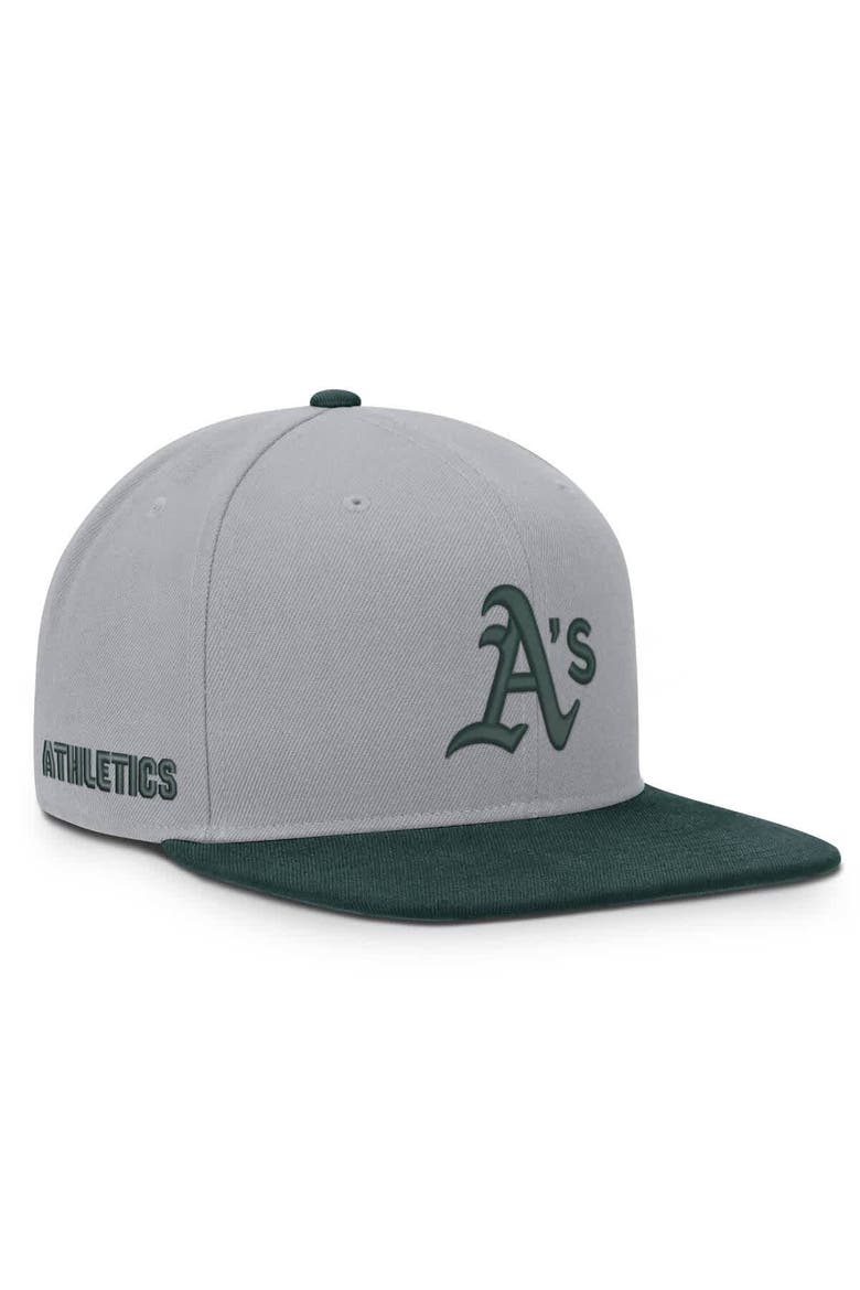 Men's Nike Gray/Green Athletics Primetime Pro Dri-FIT Snapback Hat, Main, color, Gray
