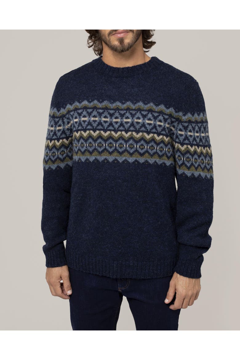 Fair Isle Sweater, Alternate, color, DARK NAVY