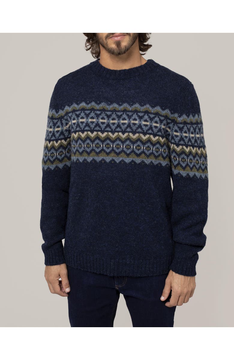 Celtic & Co. Fair Isle Sweater, Alternate, color, Dark Navy