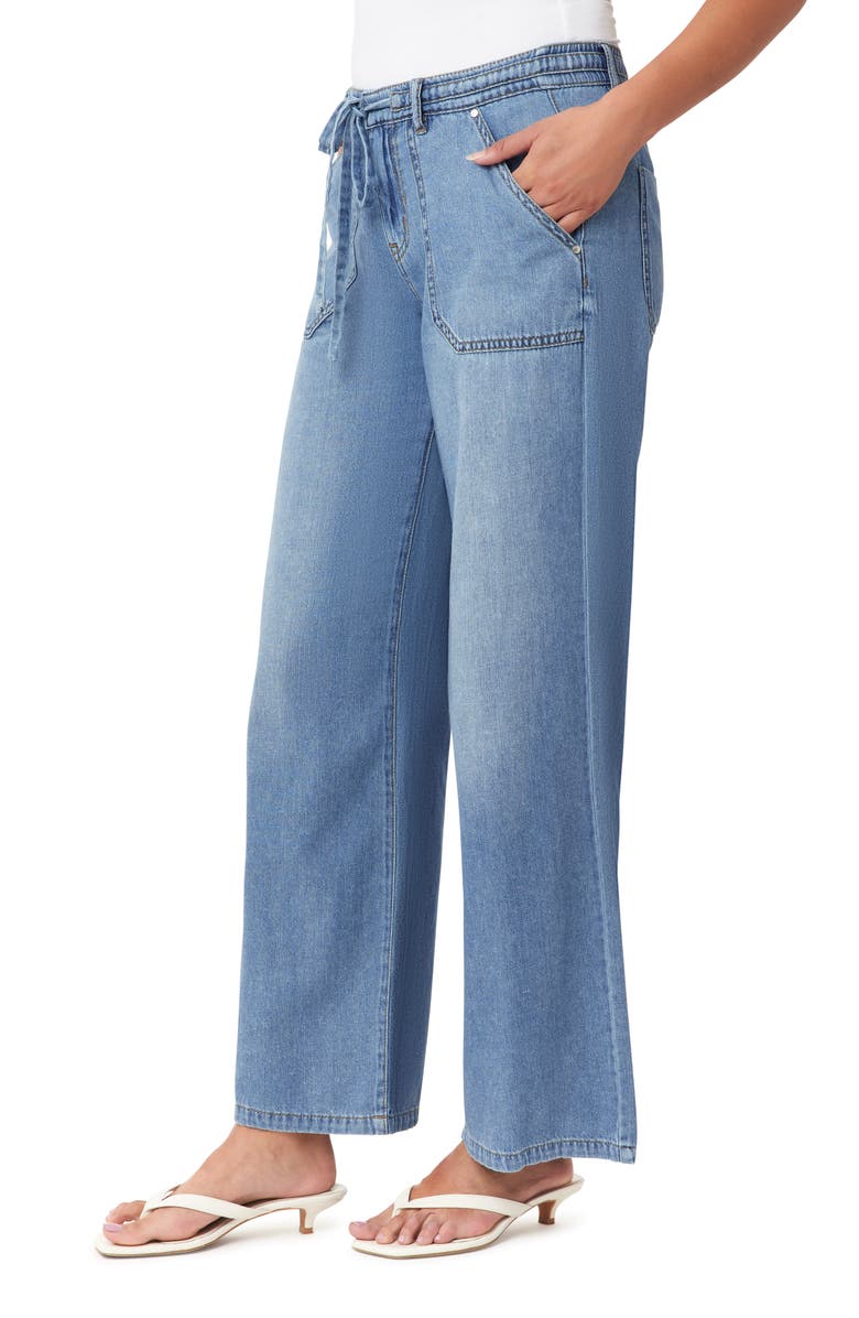 Kensie Drawstring Waist Wide Leg Jeans, Alternate, color, Pippa