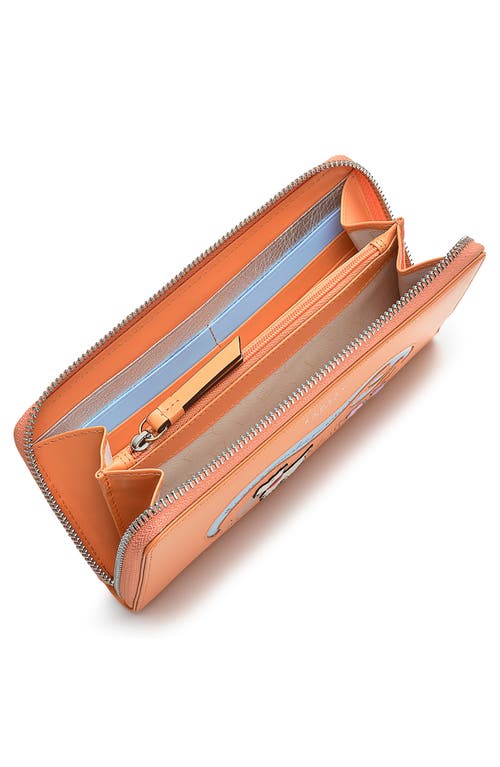 Radley The Grass Is Greener Large Zip Leather Wallet In Apricot