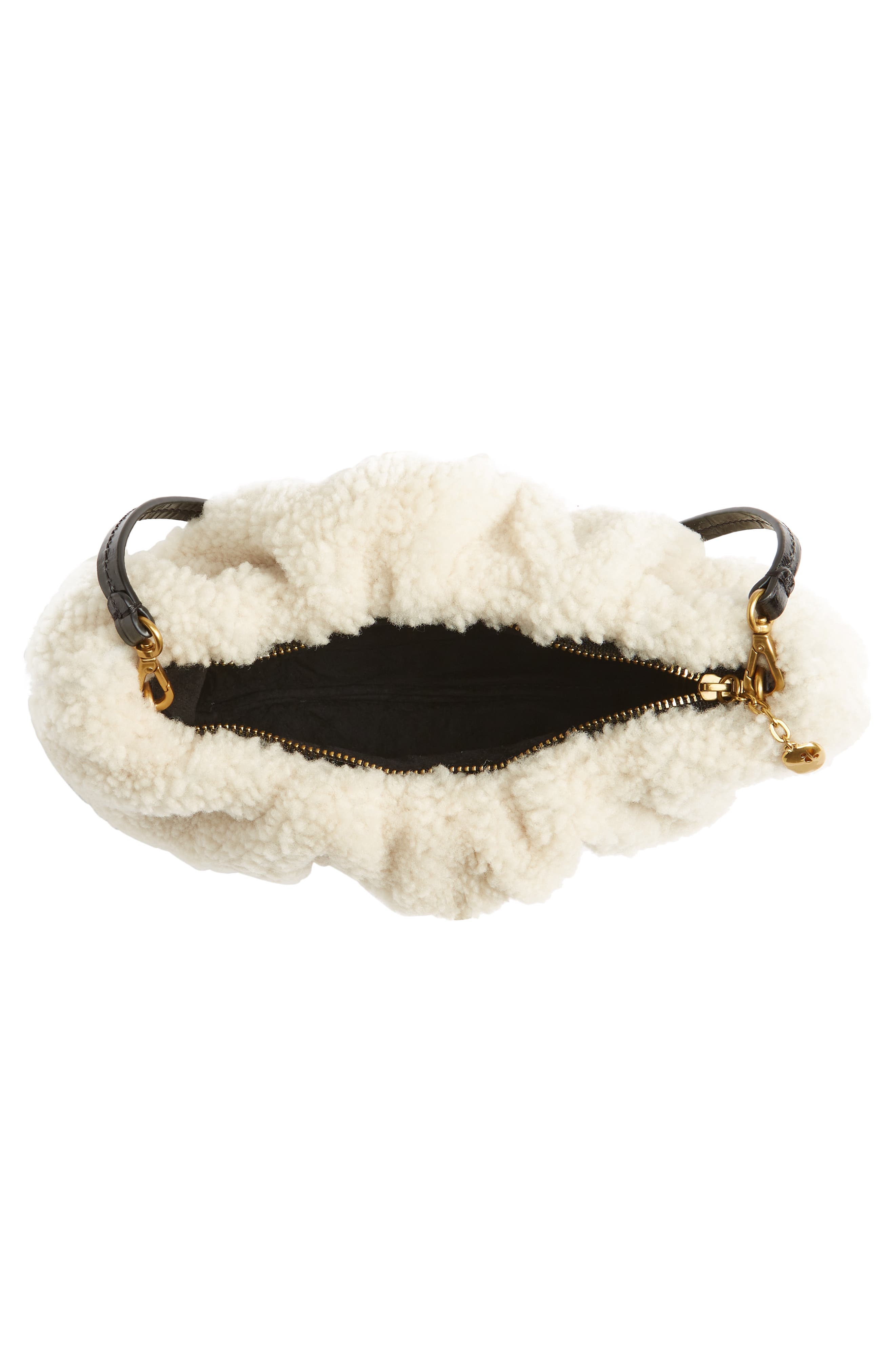 STAUD Bean Genuine Shearling Clutch, Alternate, color, 