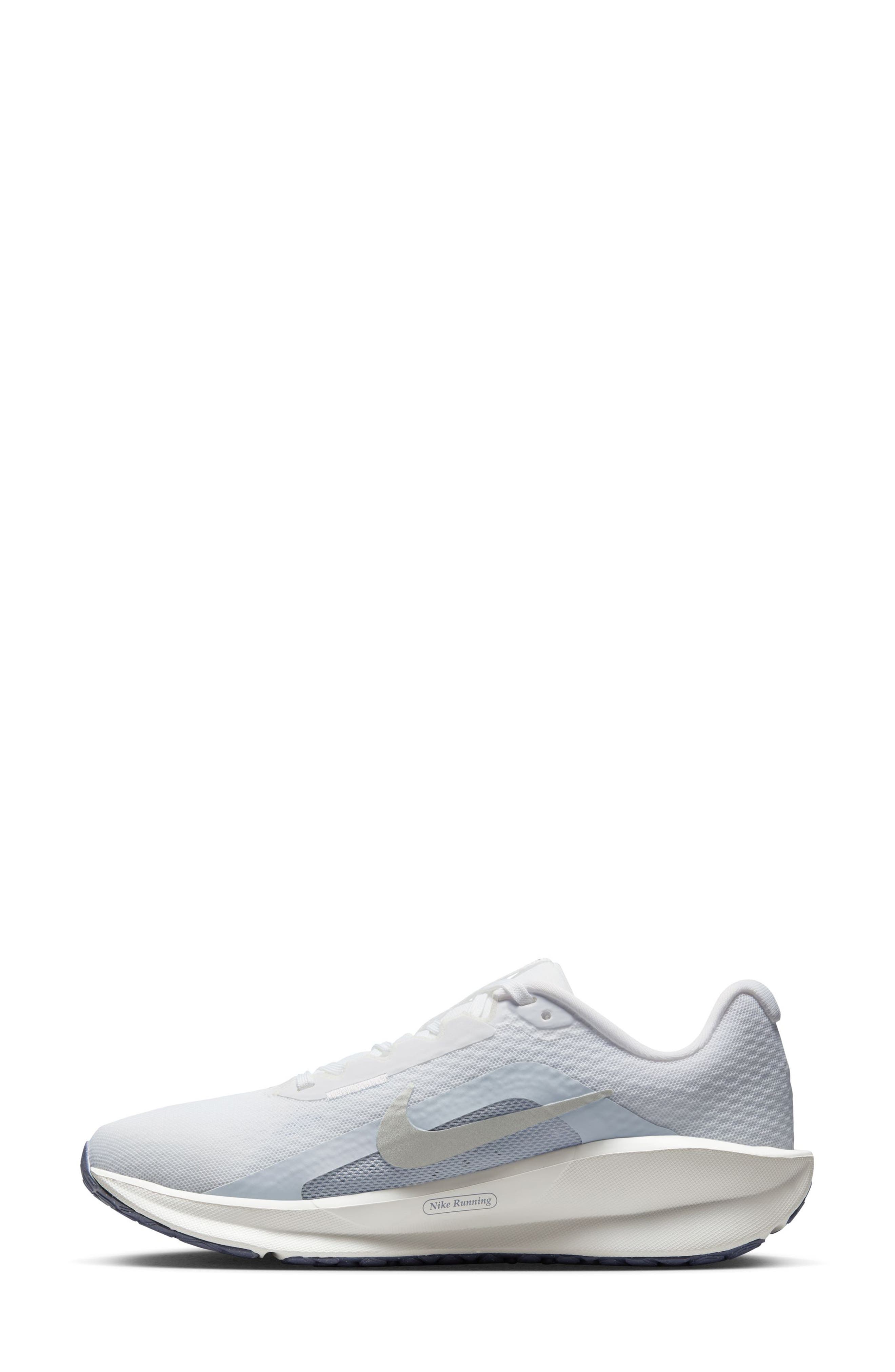 Downshifter 13 Sneaker, Alternate, color, WHITE/ METALLIC SILVER/ GREY