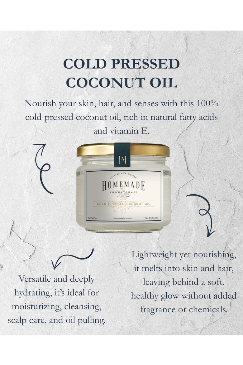 Pure Cold Pressed Nourishing Coconut Oil, Alternate, color, White