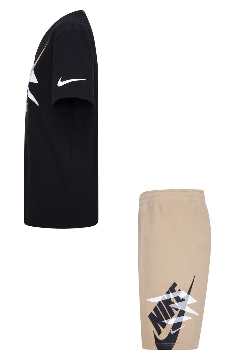 3 Brand Kids' Iconic Duo Crew Tee & Shorts Set, Alternate, color, Black