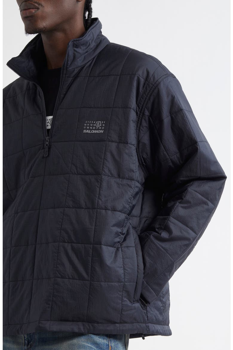 x Salomon Box Quilted Quarter Zip Jacket, Alternate, color, BLACK