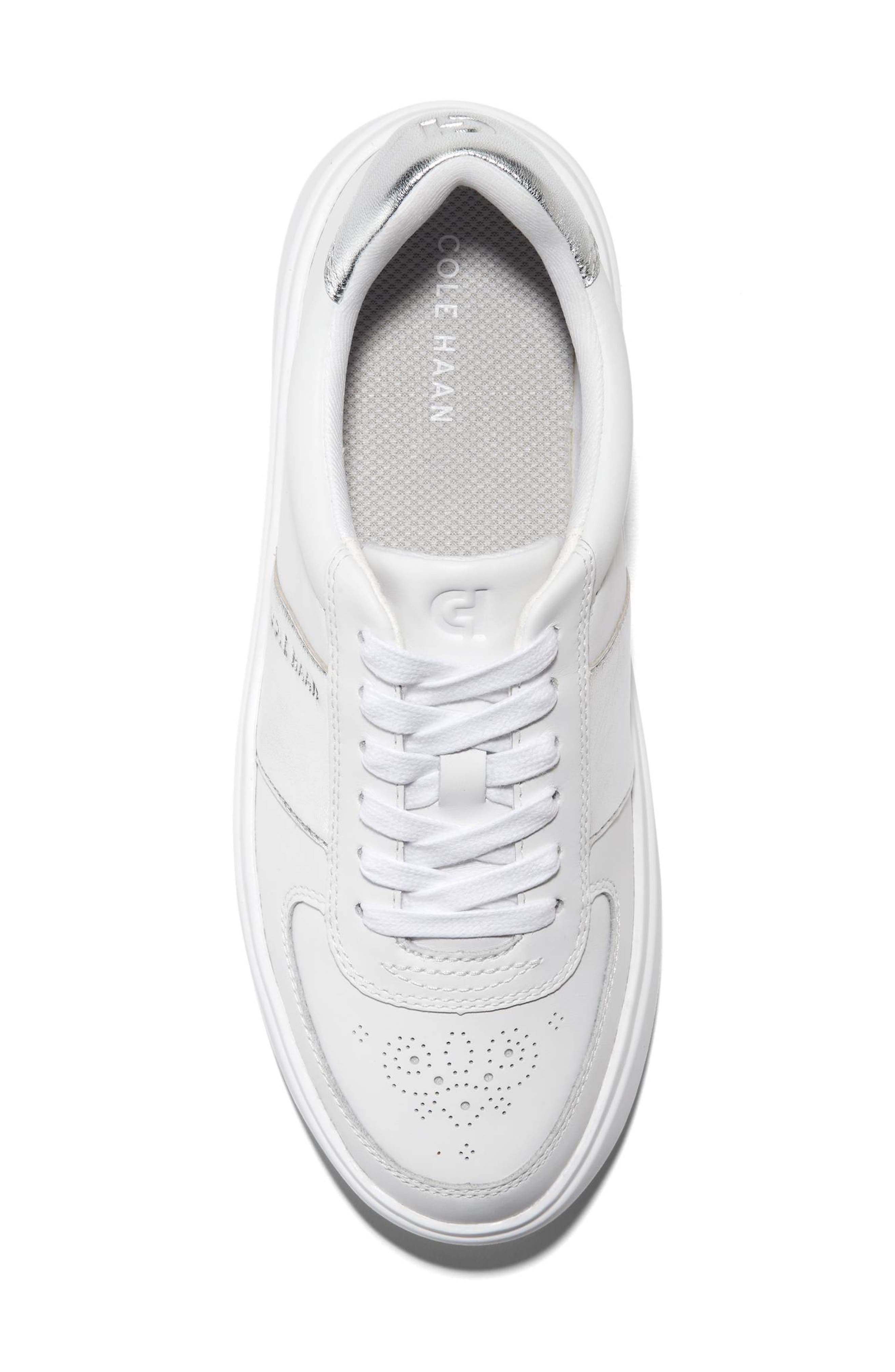 Cole Haan Grand Crosscourt Della Sneaker, Alternate, color, White/ Silver Talca