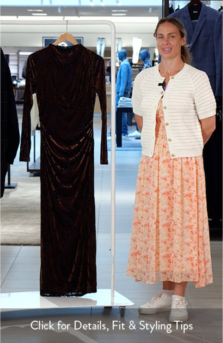 Sedona Velvet Burnout Long Sleeve Maxi Dress, sales video thumbnail