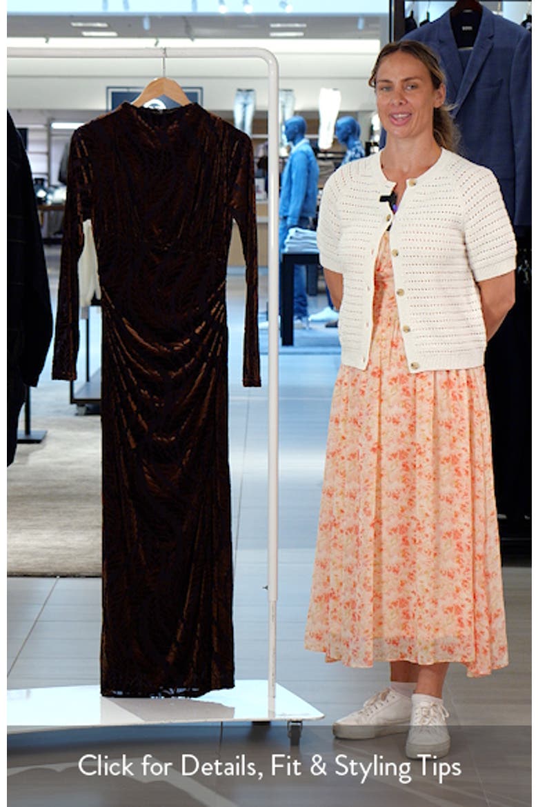 Sedona Velvet Burnout Long Sleeve Maxi Dress video
