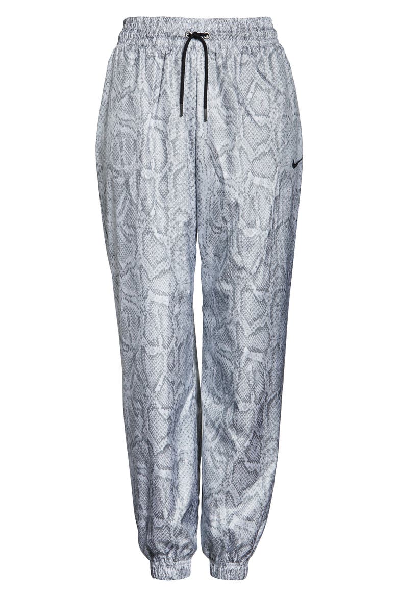 Python Print Woven Pants, Alternate, color, WHITE/ BLACK