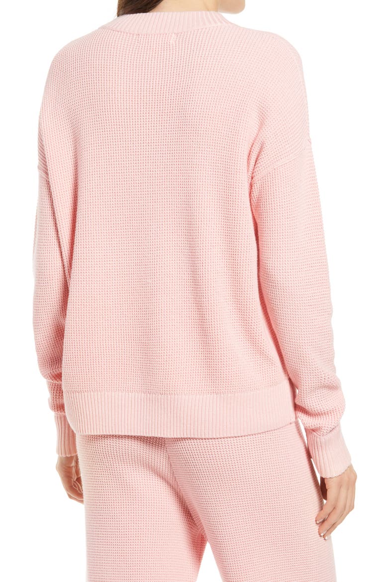 Thermal Stitch Pullover, Alternate, color, PINK POWDER