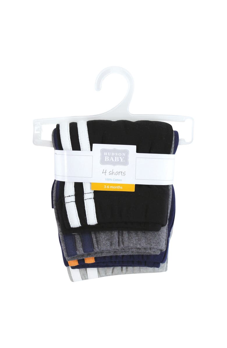Hudson Baby Shorts-Bottoms 4-Pack, Alternate, color, Heather Gray Black