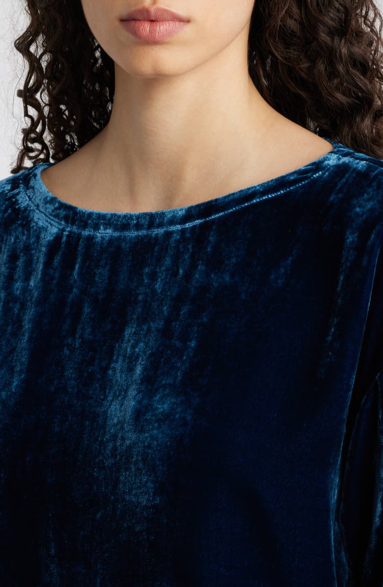 Eileen Fisher Boxy Velvet Top, Alternate, color, Atlantis