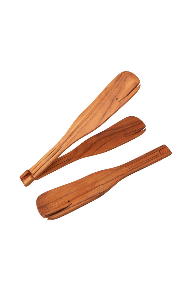 Be Home Teak Whale Flip Tongs, Main, color, Brown