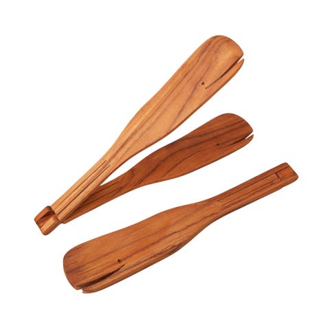 Teak Whale Flip Tongs