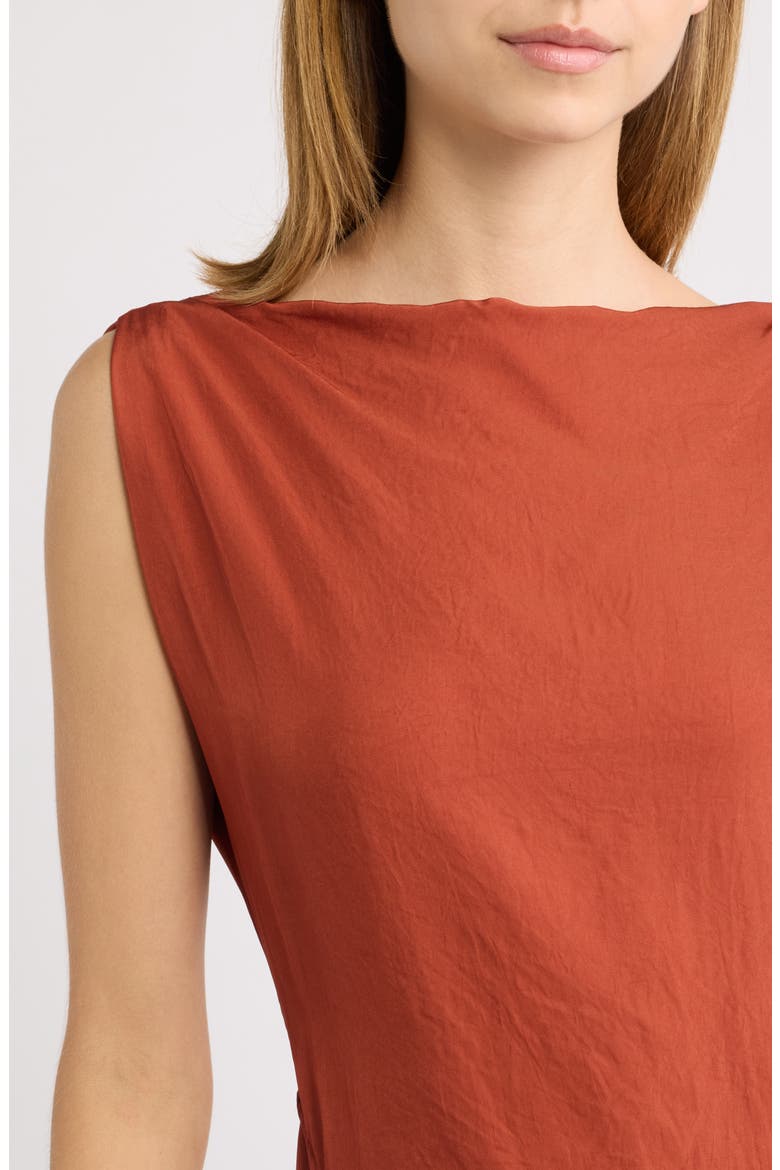 Boat Neck Midi Dress, Alternate, color, UMBER