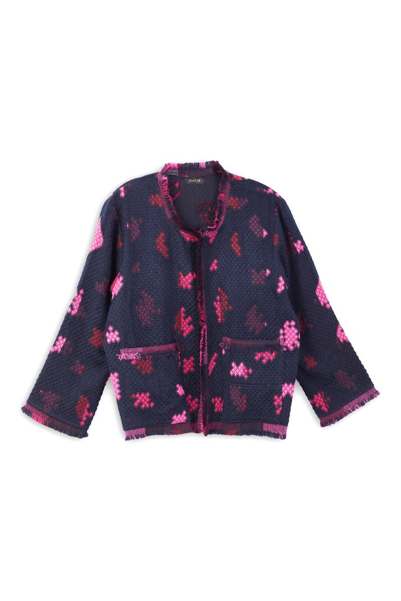 Fringe Trim Jacket, Alternate, color, BLUE MULTI