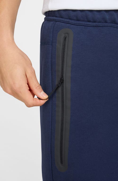 Shop Nike Tech Fleece Sweat Shorts In Obsidian/black