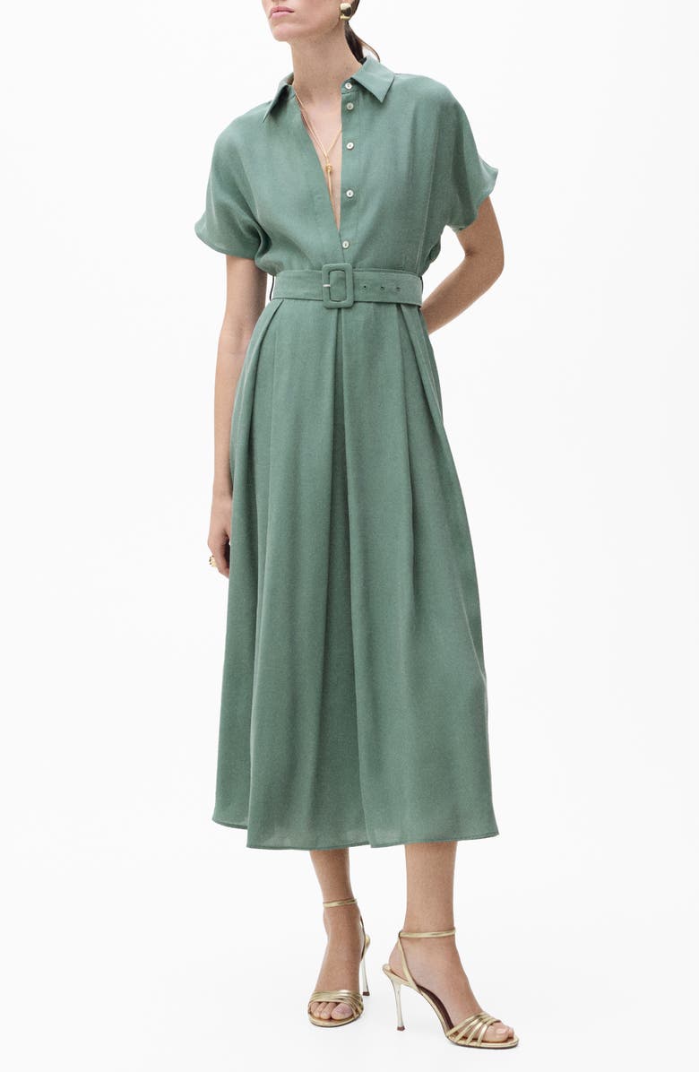 MANGO Macarela Belted Shirtdress, Main, color,
