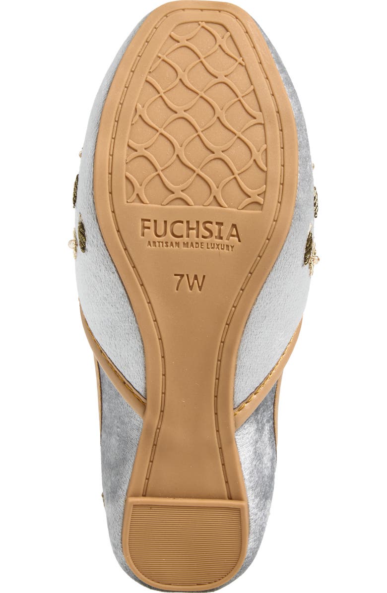 FUCHSIA Nawal Embroidered Flat, Alternate, color, Gray